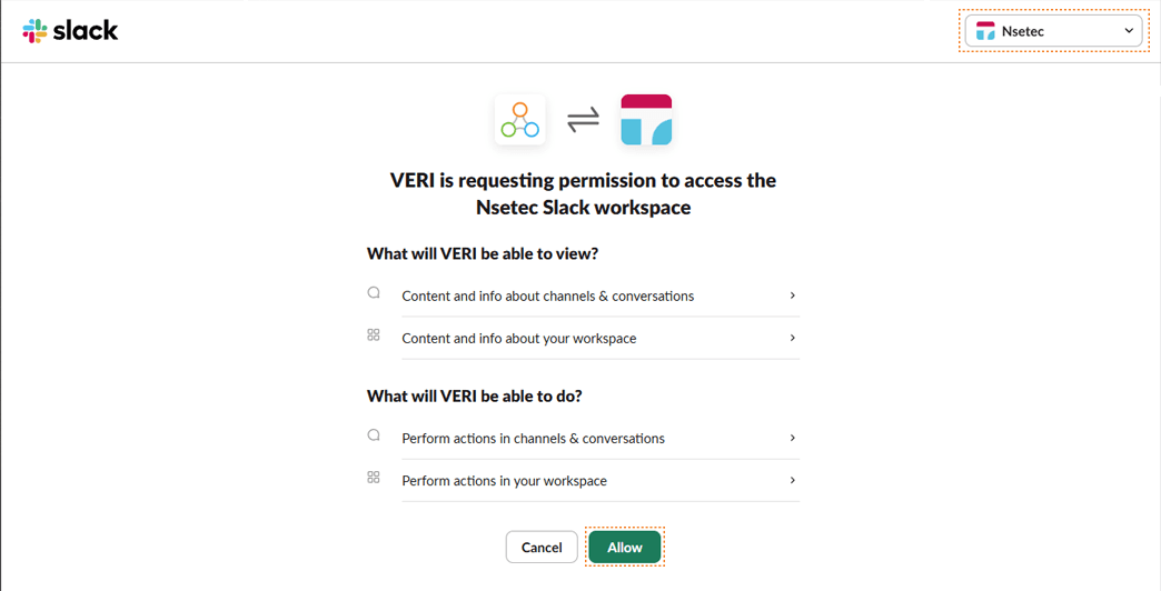Connect Slack